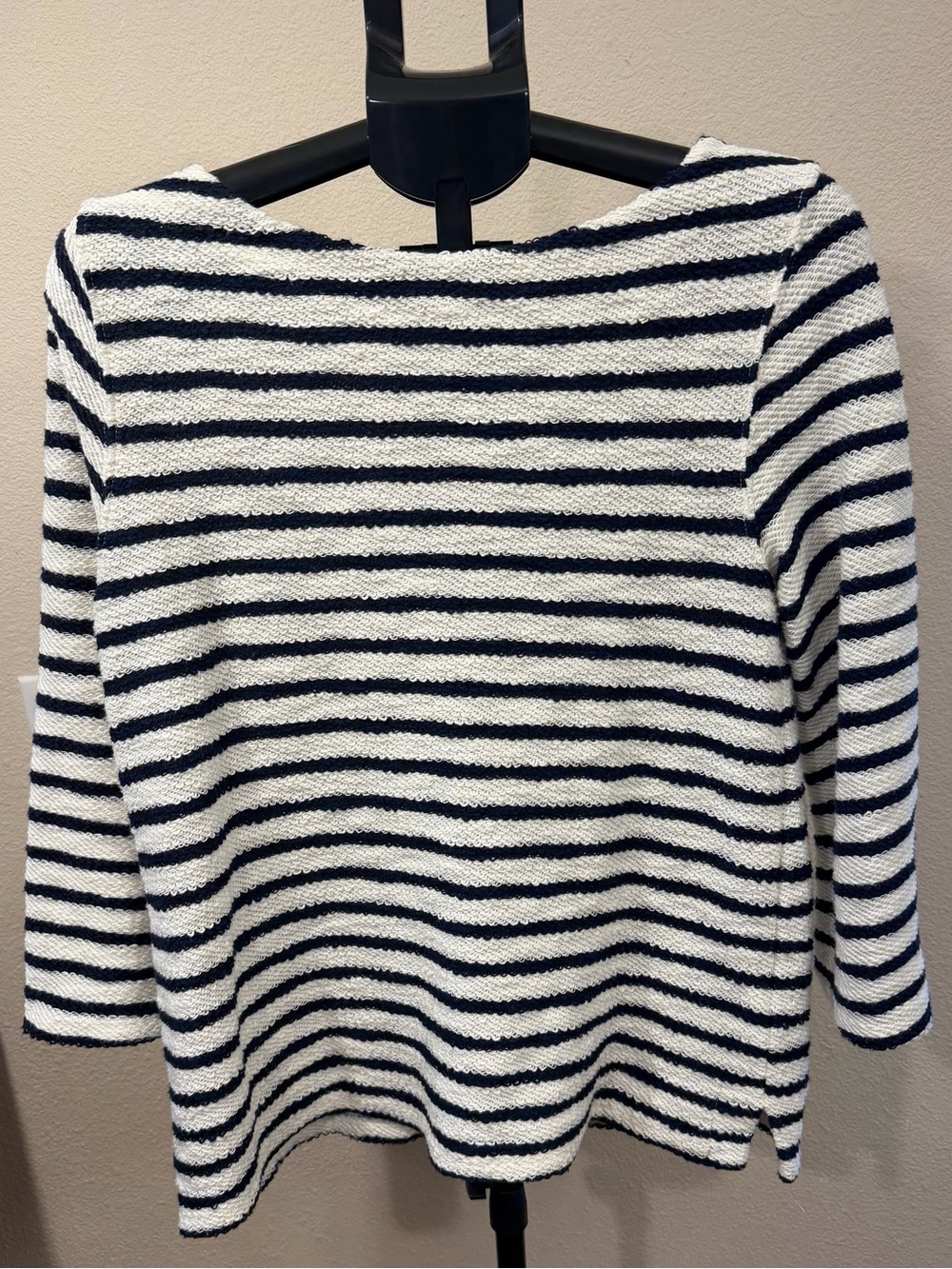 Old Navy Navy Striped Boatneck Sweater | Nautical Preppy Coastal Grandmother | M - Picture 7 of 9